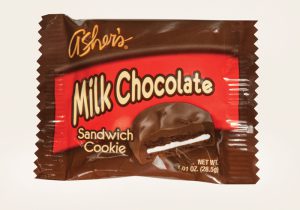 Milk Chocolate Sandwich Cookie IWP with old packaging and logo